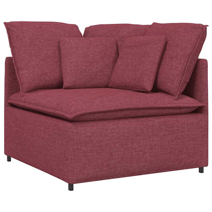 Sofá modular com almofadas tecido vermelho tinto