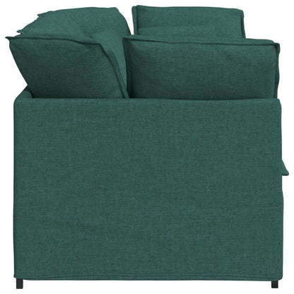Sofá modular com almofadas tecido verde-escuro
