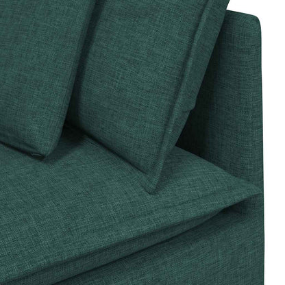 Sofá modular com almofadas tecido verde-escuro