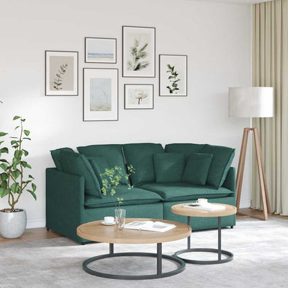 Sofá modular com almofadas tecido verde-escuro