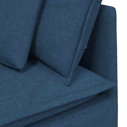 Sofá modular com almofadas tecido azul