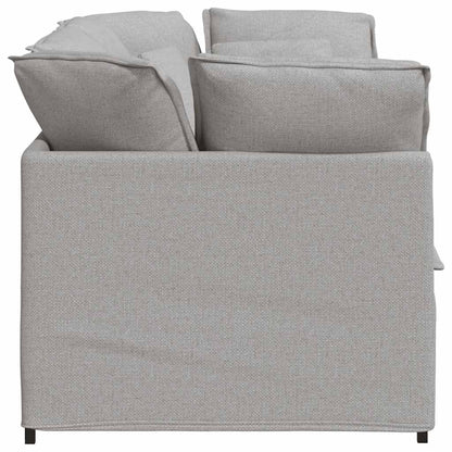Sofá modular com almofadas tecido cinzento nublado