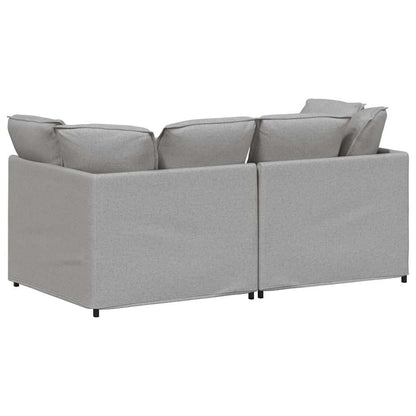 Sofá modular com almofadas tecido cinzento nublado