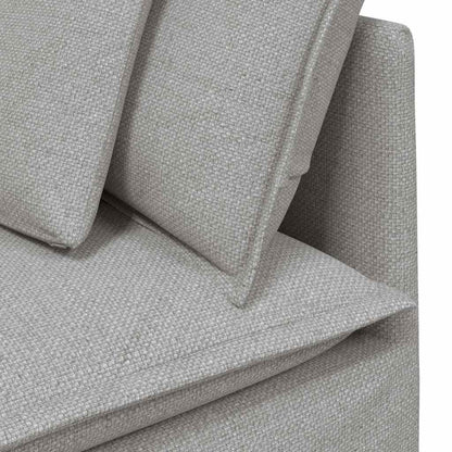 Sofá modular com almofadas tecido cinzento nublado