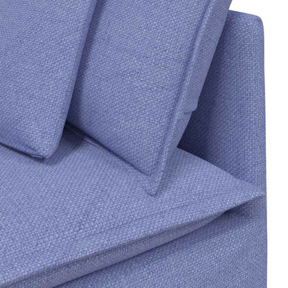 Sofá modular com almofadas tecido azul ganga