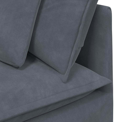 Sofá modular com almofadas veludo cinzento-escuro
