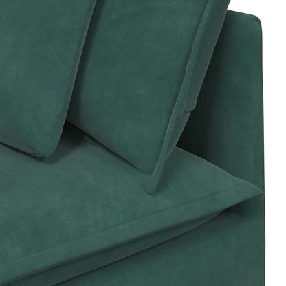 Sofá modular com almofadas veludo verde-escuro