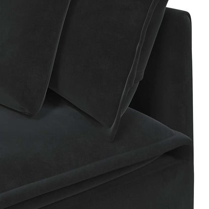 Sofá modular com almofadas veludo preto