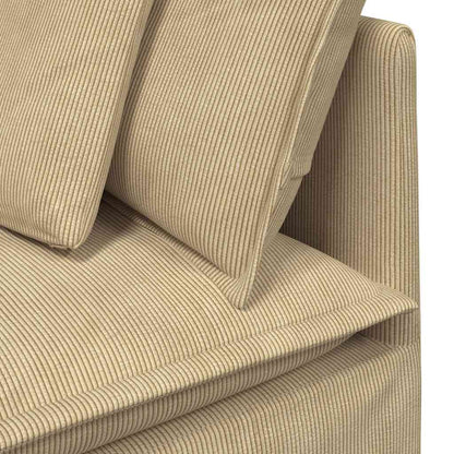 Sofá modular com almofadas tecido corduroy verde cinzento