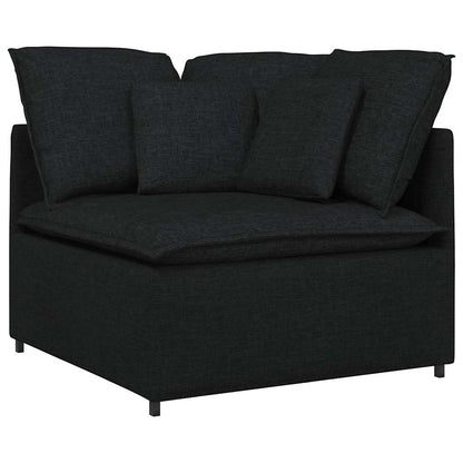 Sofá modular com almofadas tecido preto