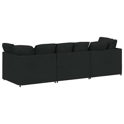 Sofá modular com almofadas tecido preto