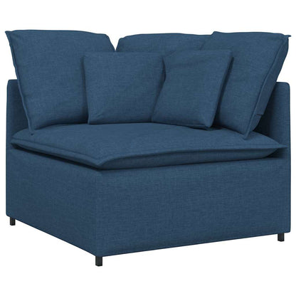 Sofá modular com almofadas tecido azul