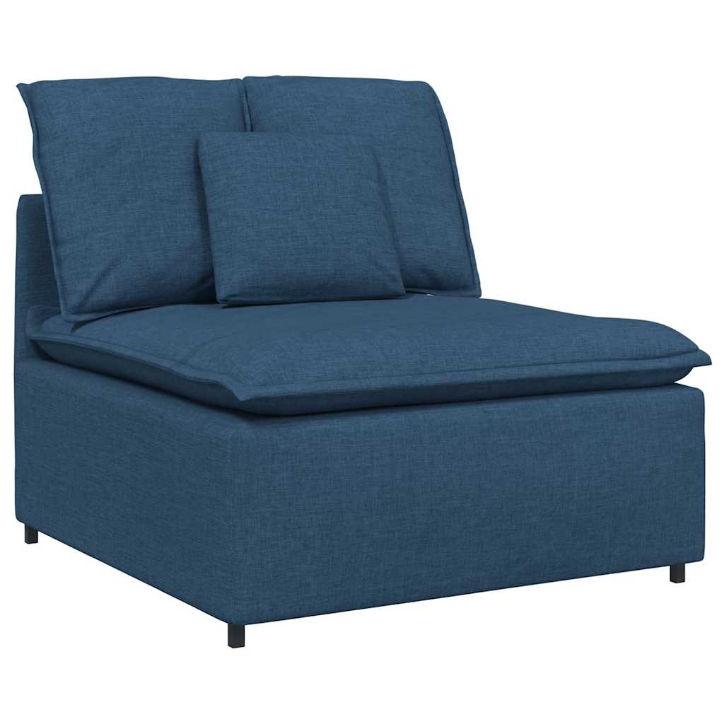 Sofá modular com almofadas tecido azul