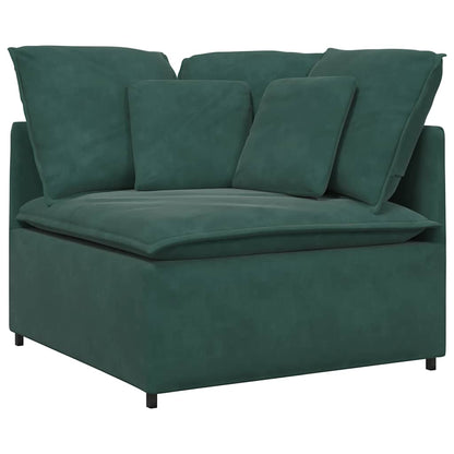 Sofá modular com almofadas veludo verde-escuro