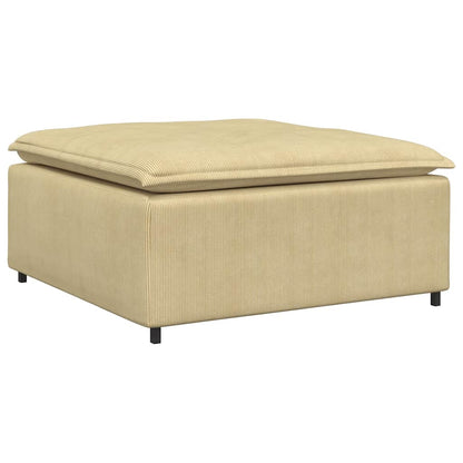 Sofá modular com pufes e almofadas tecido corduroy