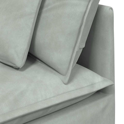Sofá modular com almofadas veludo cinzento-claro