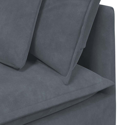 Sofá modular com almofadas veludo cinzento-escuro