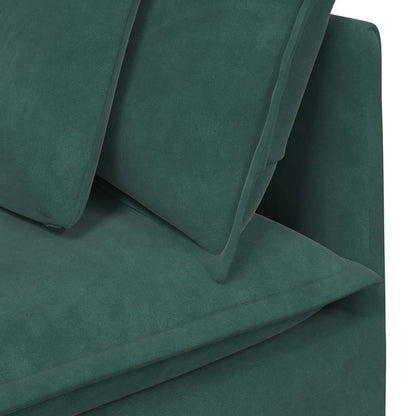 Sofá modular com almofadas veludo verde-escuro
