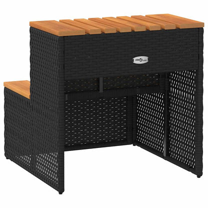 Step for hydromassage 50x50x50.5 cm PE and solid acacia black