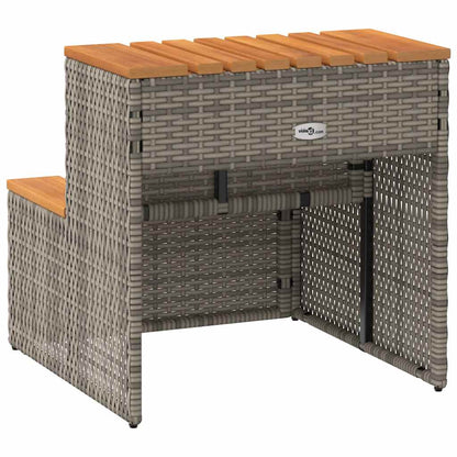 Degrau p/ hidromassagem 50x50x50,5 cm PE e acácia maciça cinza