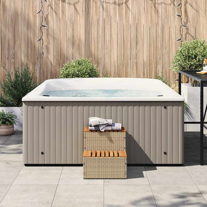 Step for hydromassage 50x50x50.5 cm PE and solid acacia beige