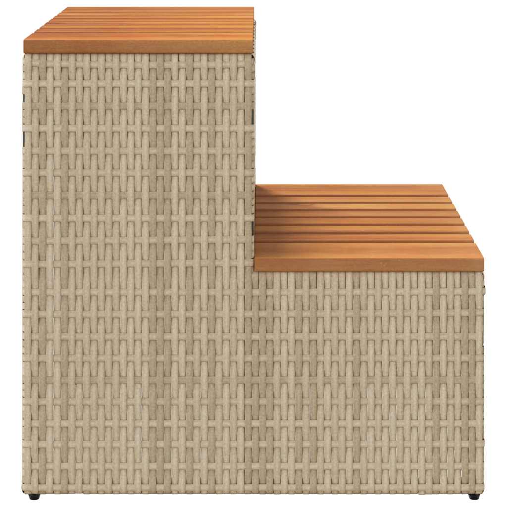 Step for hydromassage 50x50x50.5 cm PE and solid acacia beige