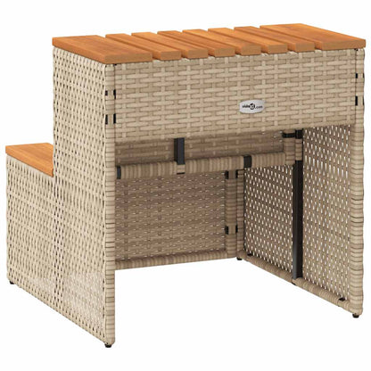 Step for hydromassage 50x50x50.5 cm PE and solid acacia beige