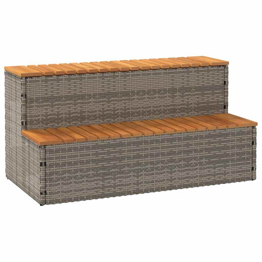 Step for hydromassage 100x50x50.5 cm PE and solid acacia gray