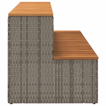 Step for hydromassage 100x50x50.5 cm PE and solid acacia gray
