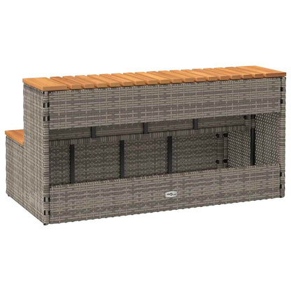 Step for hydromassage 100x50x50.5 cm PE and solid acacia gray