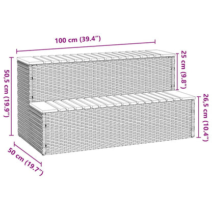 Step for hydromassage 100x50x50.5 cm PE and solid acacia gray