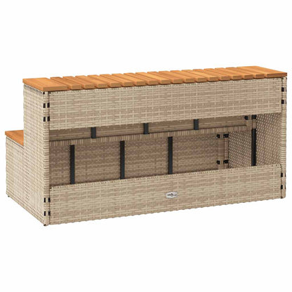 Step for hydromassage 100x50x50.5 cm PE and solid acacia beige