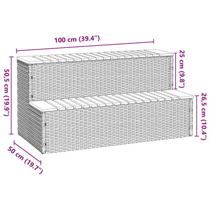 Step for hydromassage 100x50x50.5 cm PE and solid acacia beige
