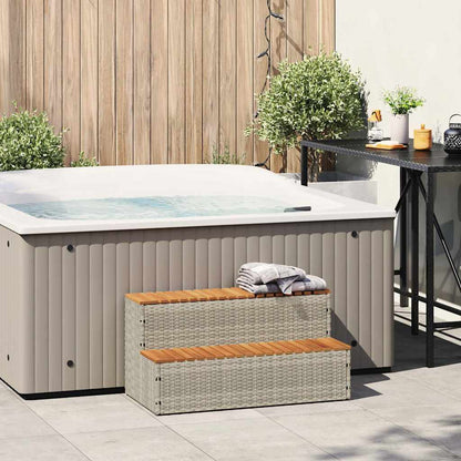 Step for hydromassage 100x50x50.5 cm PE and solid acacia