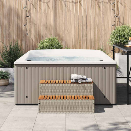 Step for hydromassage 100x50x50.5 cm PE and solid acacia