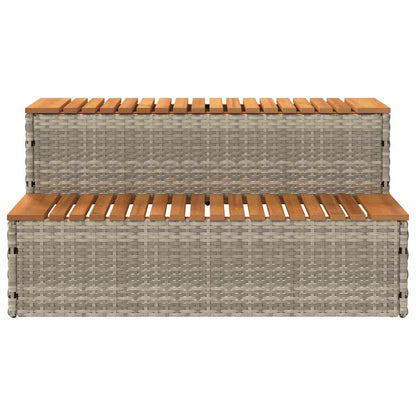 Step for hydromassage 100x50x50.5 cm PE and solid acacia