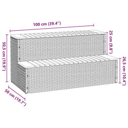 Step for hydromassage 100x50x50.5 cm PE and solid acacia