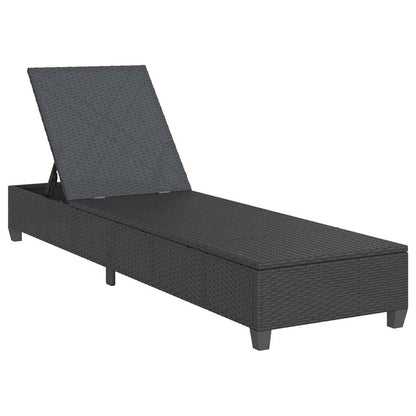 Espreguiçadeira com almofadas 55x200x25,5cm vime PE preto