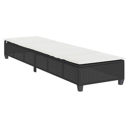 Espreguiçadeira com almofadas 55x200x25,5cm vime PE preto