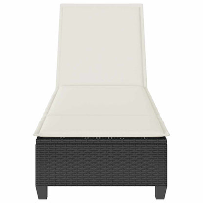 Espreguiçadeira com almofadas 55x200x25,5cm vime PE preto