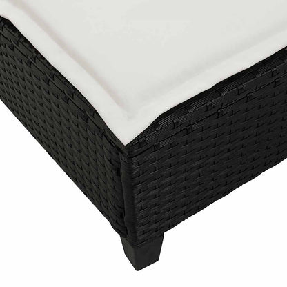 Espreguiçadeira com almofadas 55x200x25,5cm vime PE preto