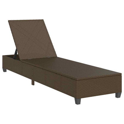 Espreguiçadeira com almofadões 55x200x25,5cm vime PE castanho