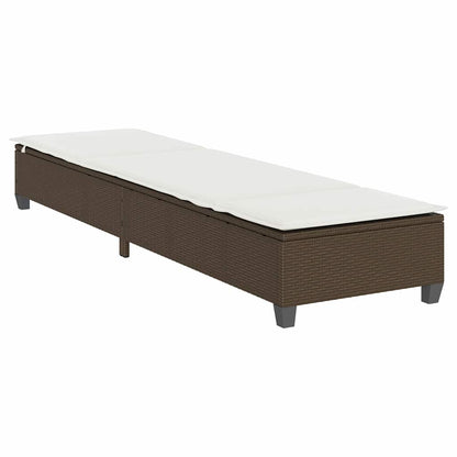 Espreguiçadeira com almofadões 55x200x25,5cm vime PE castanho