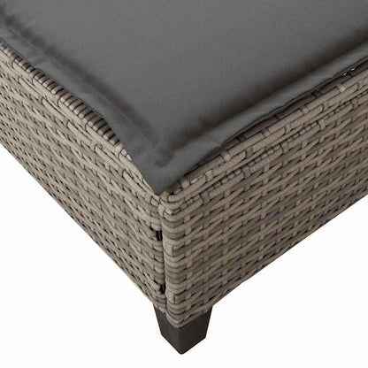 Sun lounger with cushions 55x200x25.5cm grey PE wicker