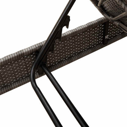 Sun lounger with cushions 55x200x25.5cm grey PE wicker