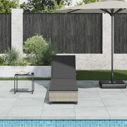 Sun lounger with cushions 55x200x25.5cm PE wicker