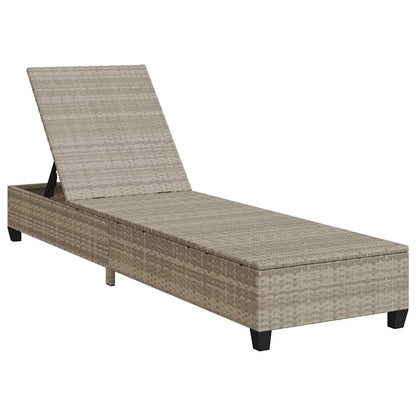Sun lounger with cushions 55x200x25.5cm PE wicker