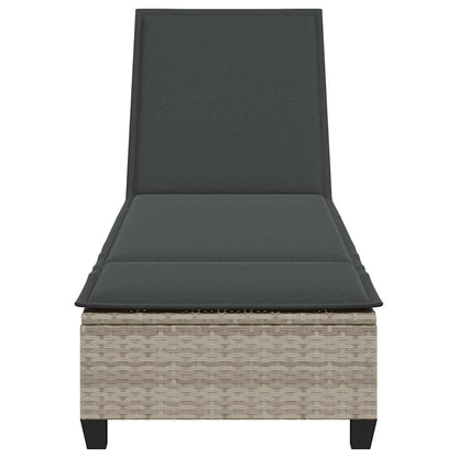 Sun lounger with cushions 55x200x25.5cm PE wicker