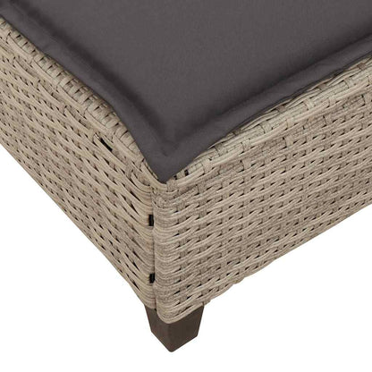 Sun lounger with cushions 55x200x25.5cm PE wicker