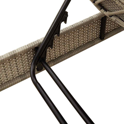 Sun lounger with cushions 55x200x25.5cm PE wicker